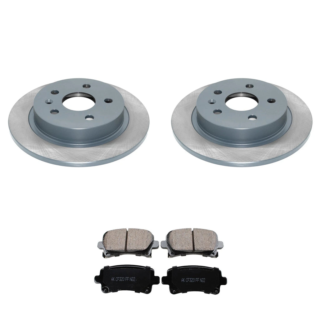 Set of 2 DuraGo Rear Rotors & Akebono ProACT Ceramic Pads for Malibu Regal
