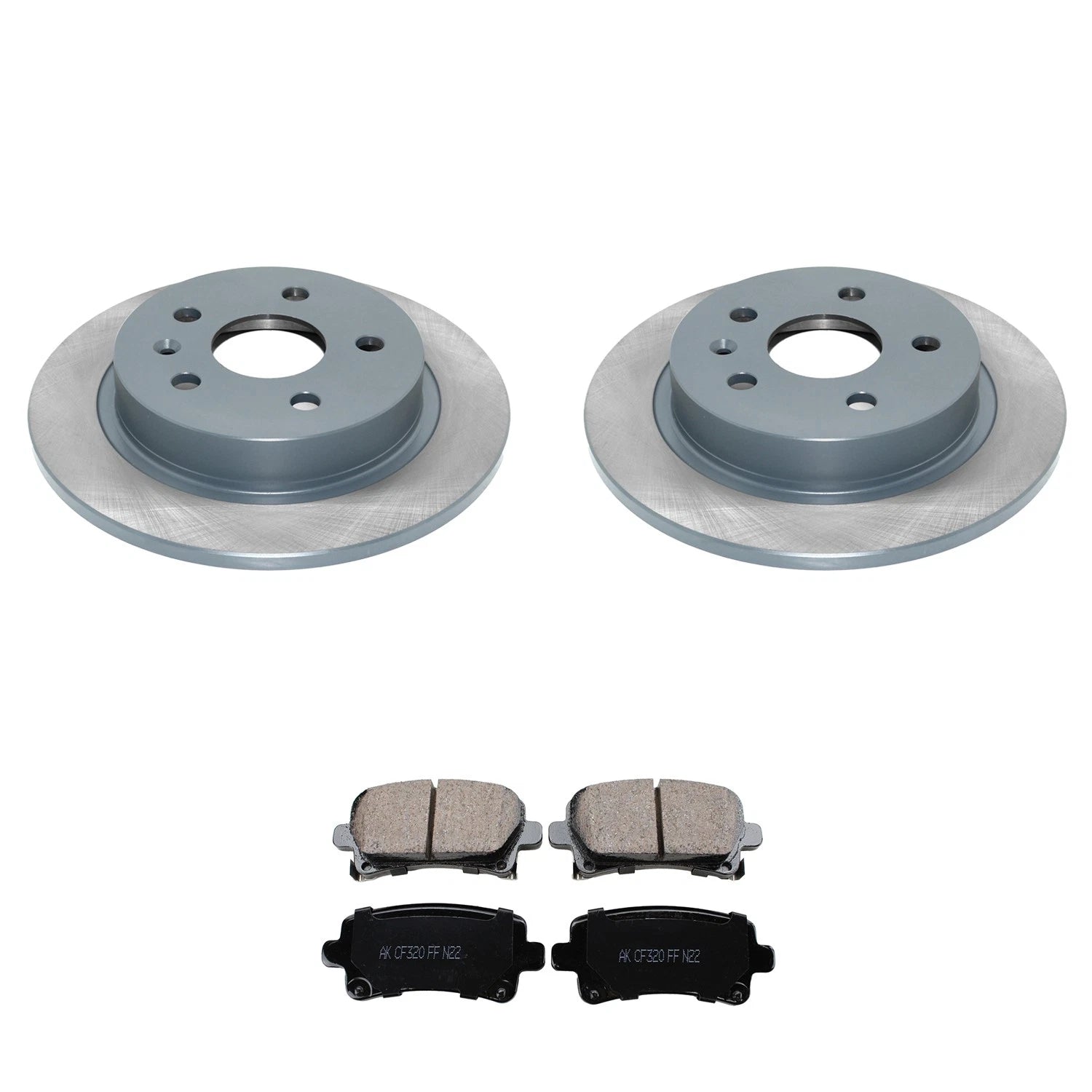 Set of 2 DuraGo Rear Rotors & Akebono ProACT Ceramic Pads for Malibu Regal