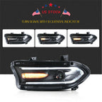 Set of 2 LED Dual Beam Projector Headlights for Dodge Charger (2015–2020)