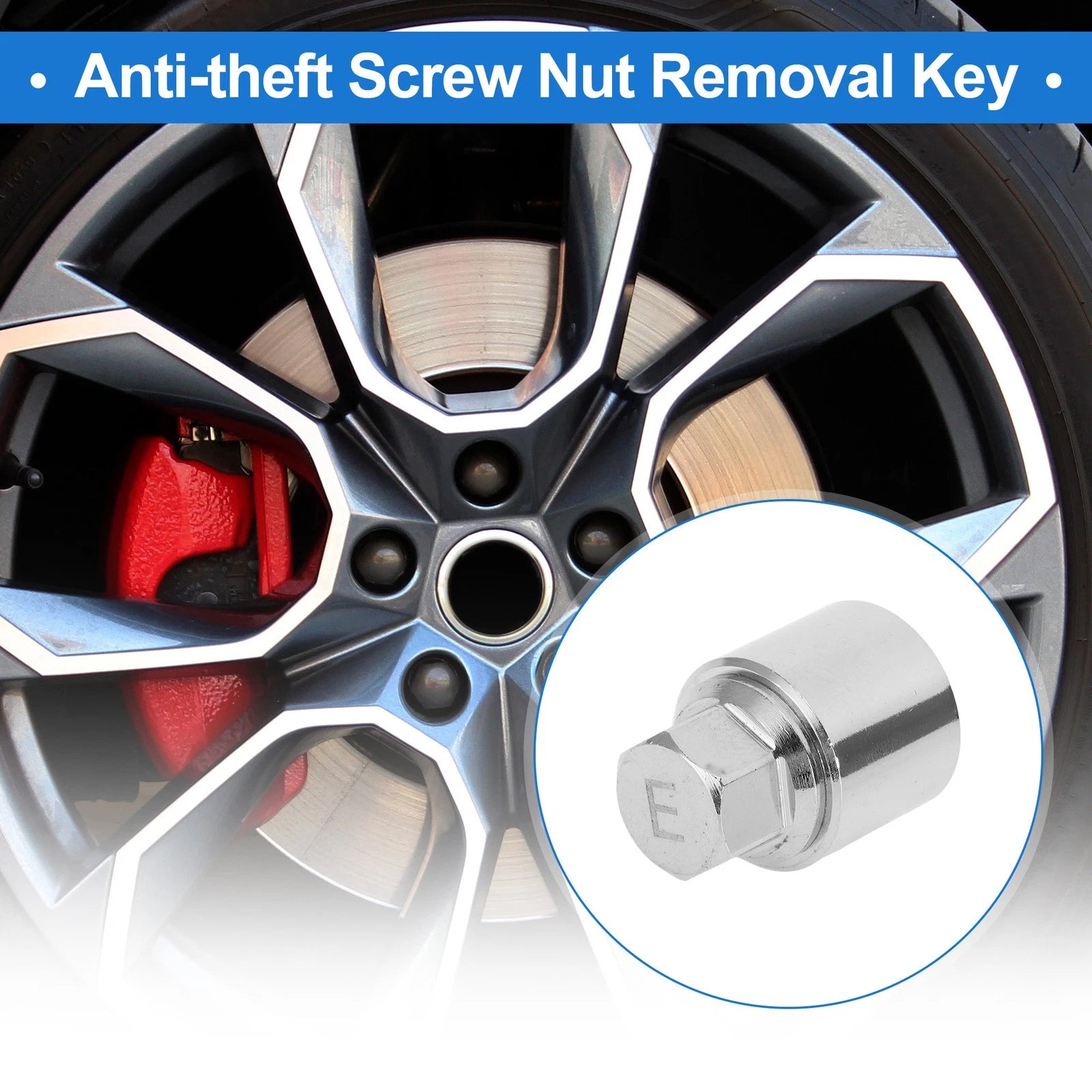 Type E Wheel Lock Lugnut Antitheft Key Socket for Skoda VW 