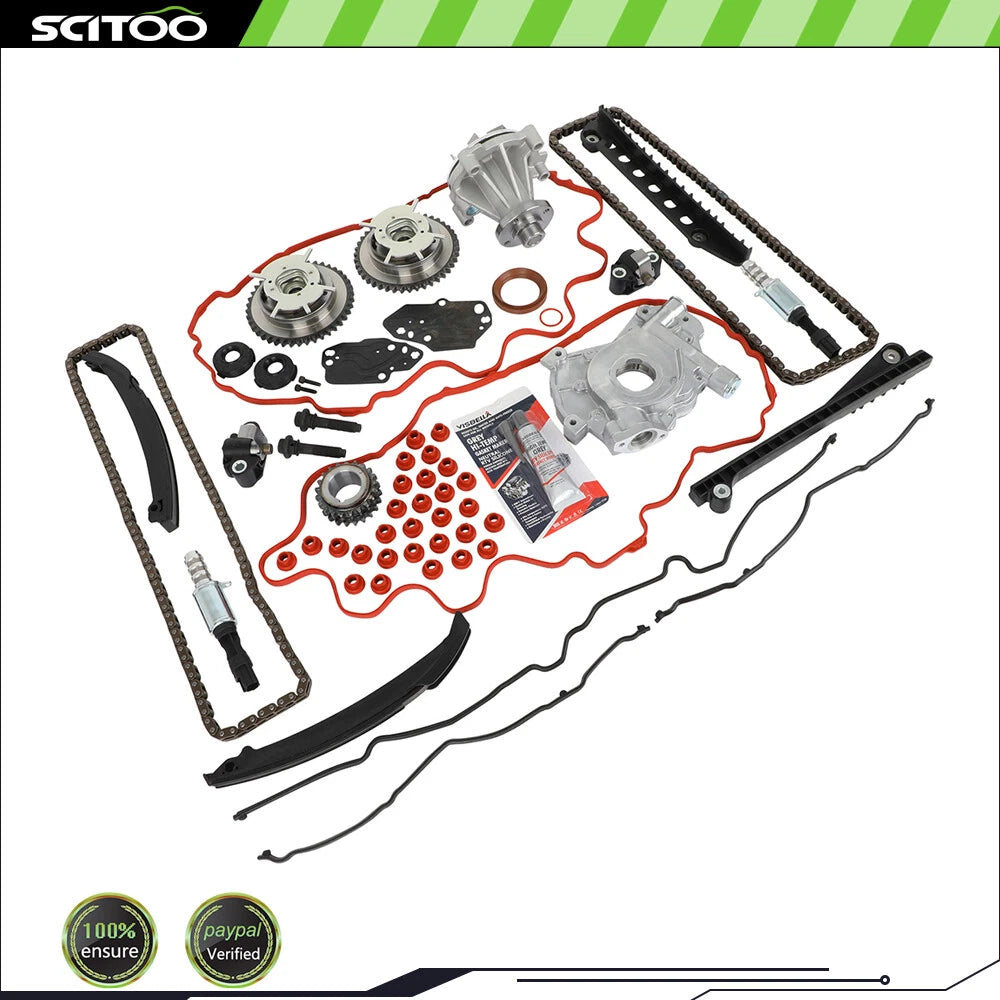 Timing Chain Kit with Oil Water Pump Cover Gasket for Ford F150 Lincoln (2004–2008)