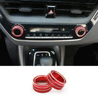 2x Red Alu Middle Console AC Knob Cover Trim for Toyota Corolla (2019���2021)