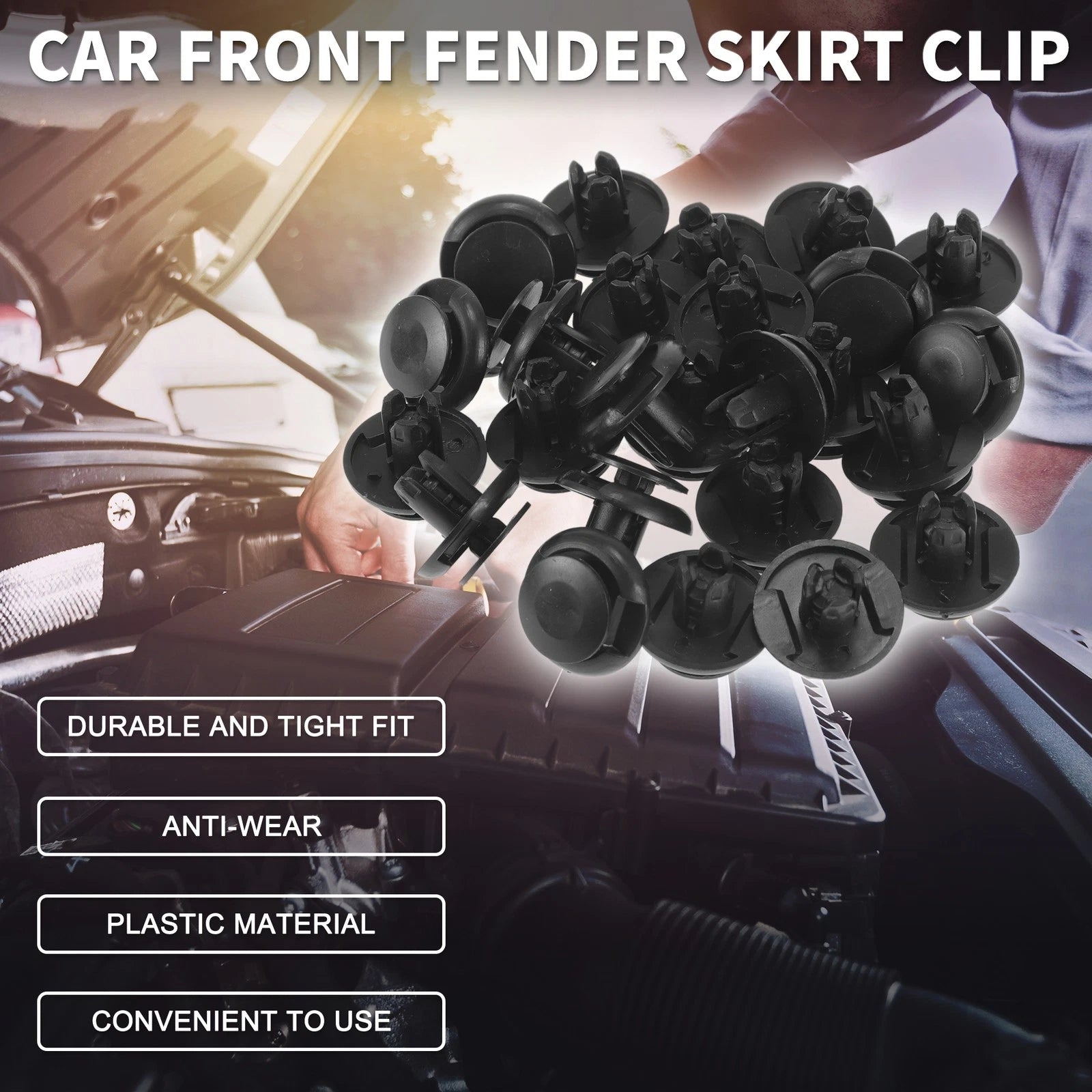25 Pcs Front Fender Skirt Clip for Honda Civic (2013–2021) & Honda Fit (2015–2021)