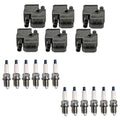 Set of 6 Ignition Coils & 12 U-Groove Spark Plugs for Mercedes W203 C209 W163