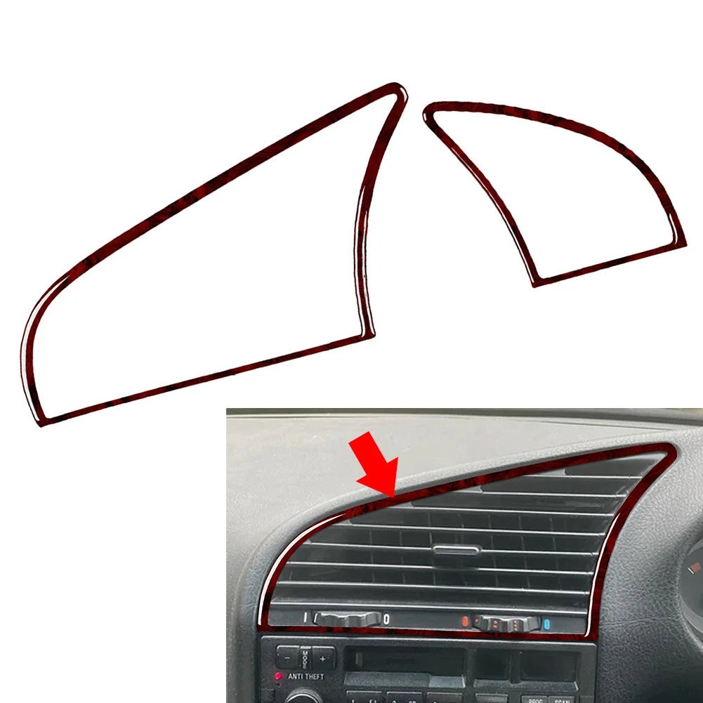 Dashboard Air Vent Outlet Cover Trim for BMW 3 Series E36 (1991–1999) Red Wood Grain