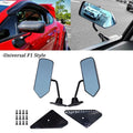 Set of 2 Side Mirrors for Universal F1 Style Glossy Black (RH/LH)