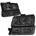 Smoked Headlight + Clear Corner + Bumper + LED Fog Light Set for Chevy Silverado (2003–2007)
