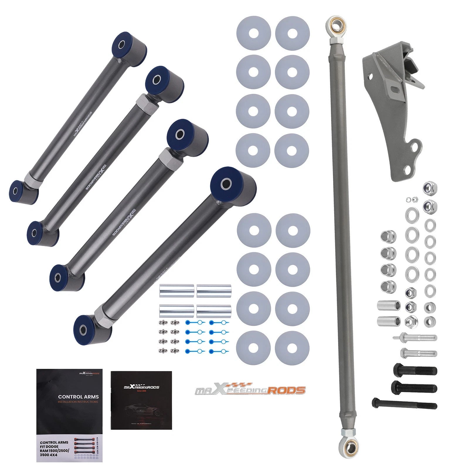 Set of 2 Front Upper & Lower Control Arms for Dodge Ram 2500 3500 (1994–2002)