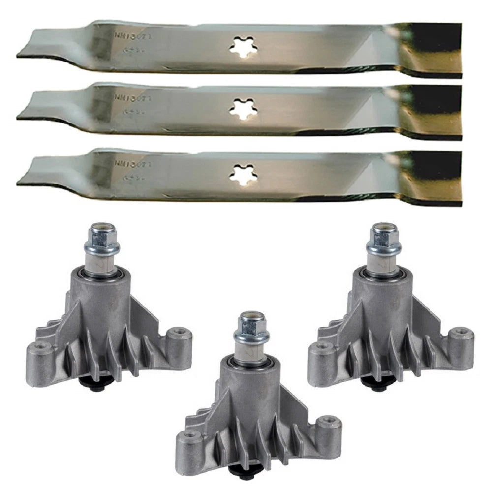 Blades Spindles Mandrel Kit for Husqvarna Poulan Craftsman (152443, 143651)