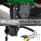 4-Way Flat to 7-Way RV Blade Trailer Wire Adapter for Vehicle-Side (57672)