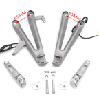 Silver Rear Passenger Footpeg Bracket w/ LED Signal for Honda CBR1000RR (2004–2007)