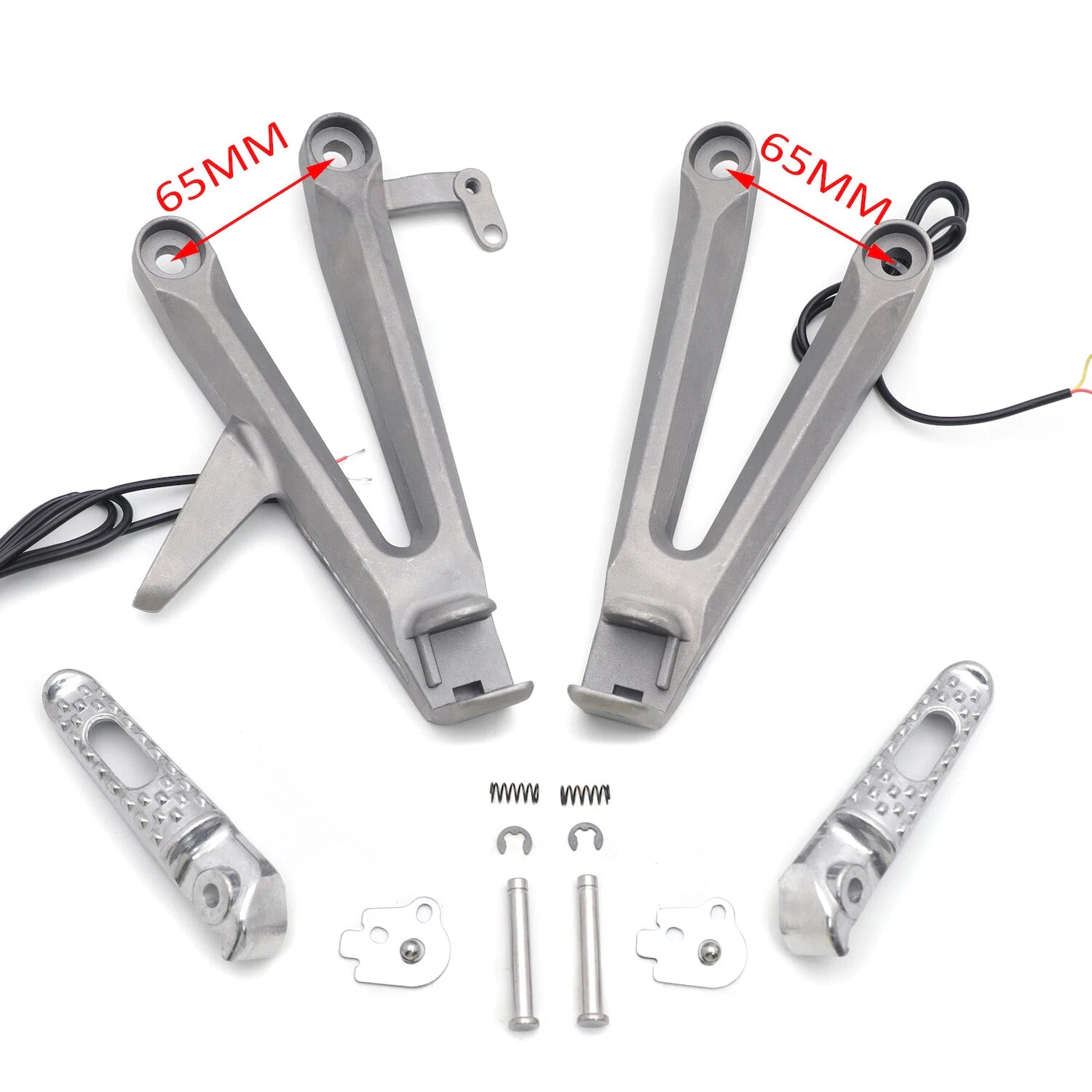 Silver Rear Passenger Footpeg Bracket w/ LED Signal for Honda CBR1000RR (2004–2007)