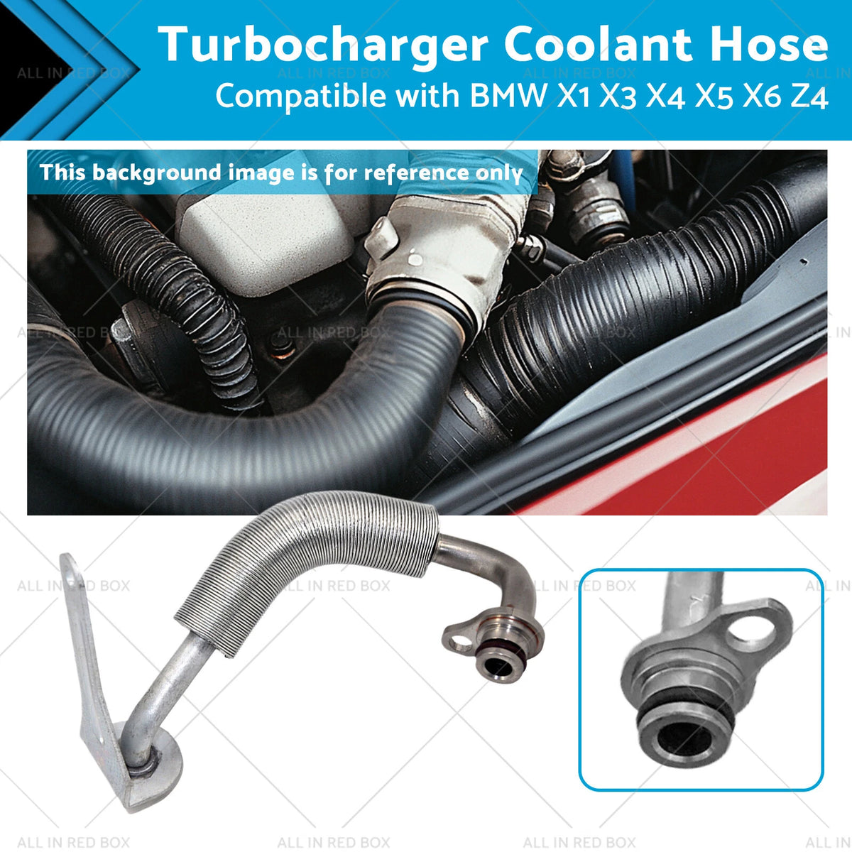 Turbocharger Coolant Hose for BMW X1 X3 X4 X5 X6 Z4 (2010–2020) 11538663516 667-552