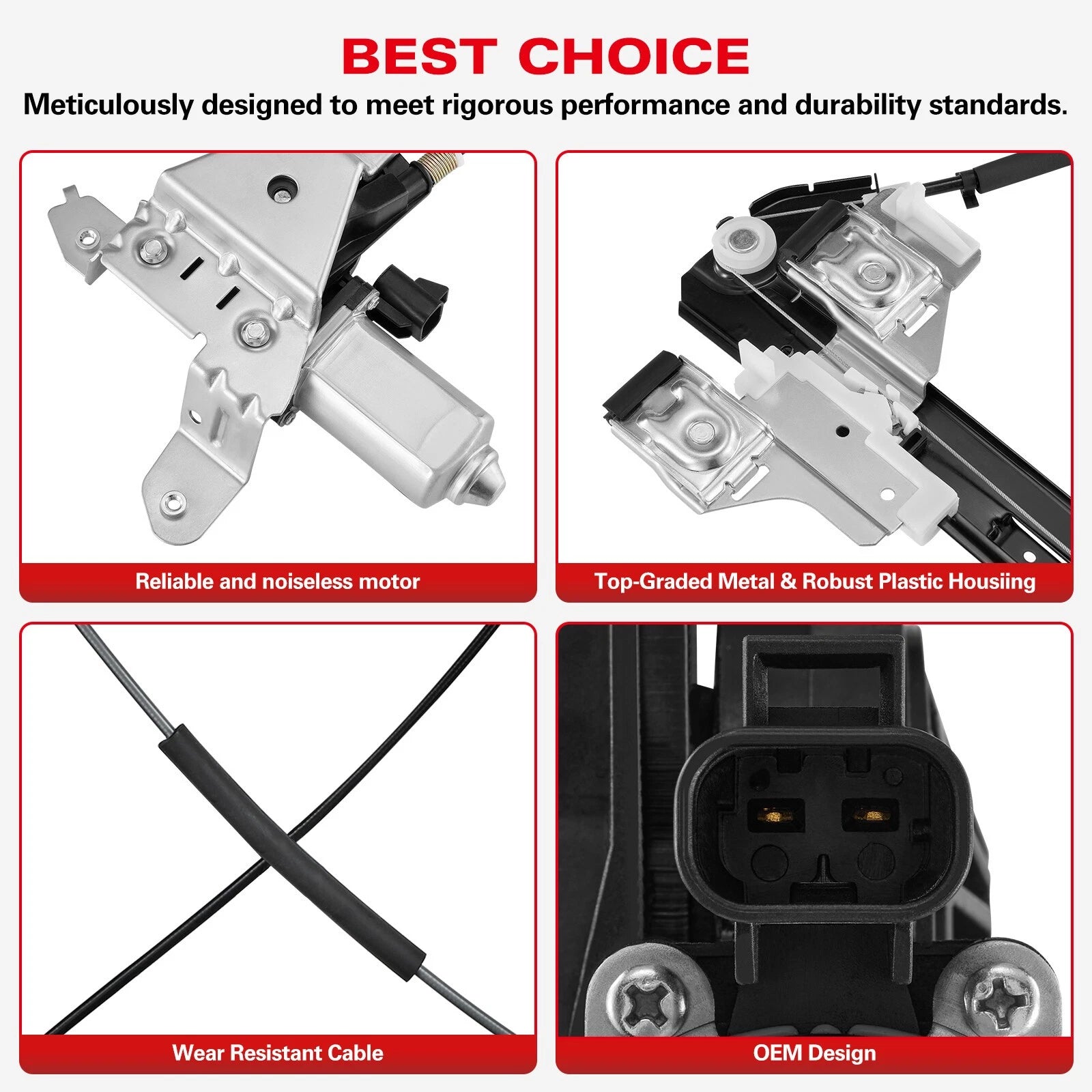 Rear Left Power Window Regulator w/ Motor for Chevy Tahoe (2000–2006)