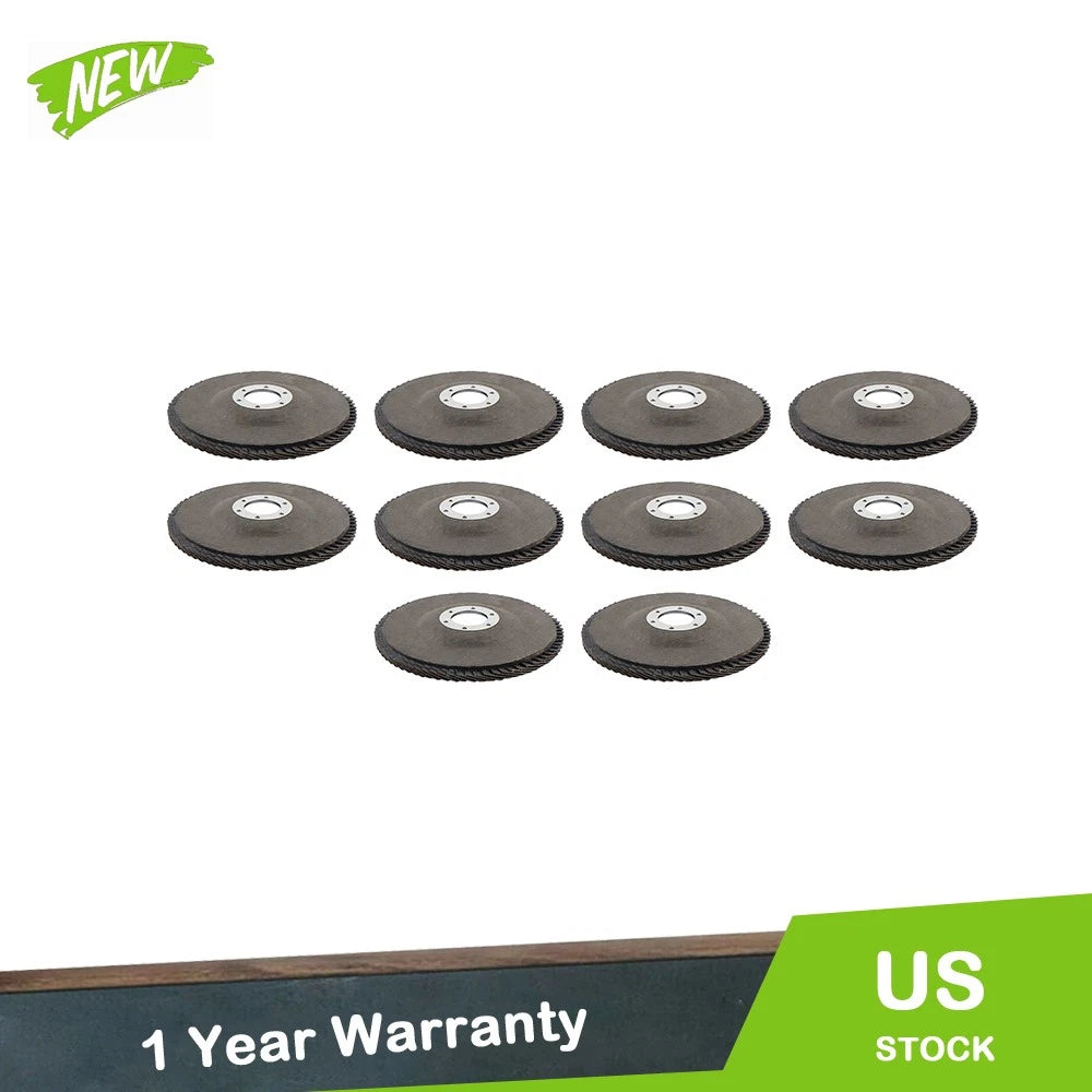 10 Pack Flap Discs 4-1/2" x 7/8" 80 Grit for Grinding