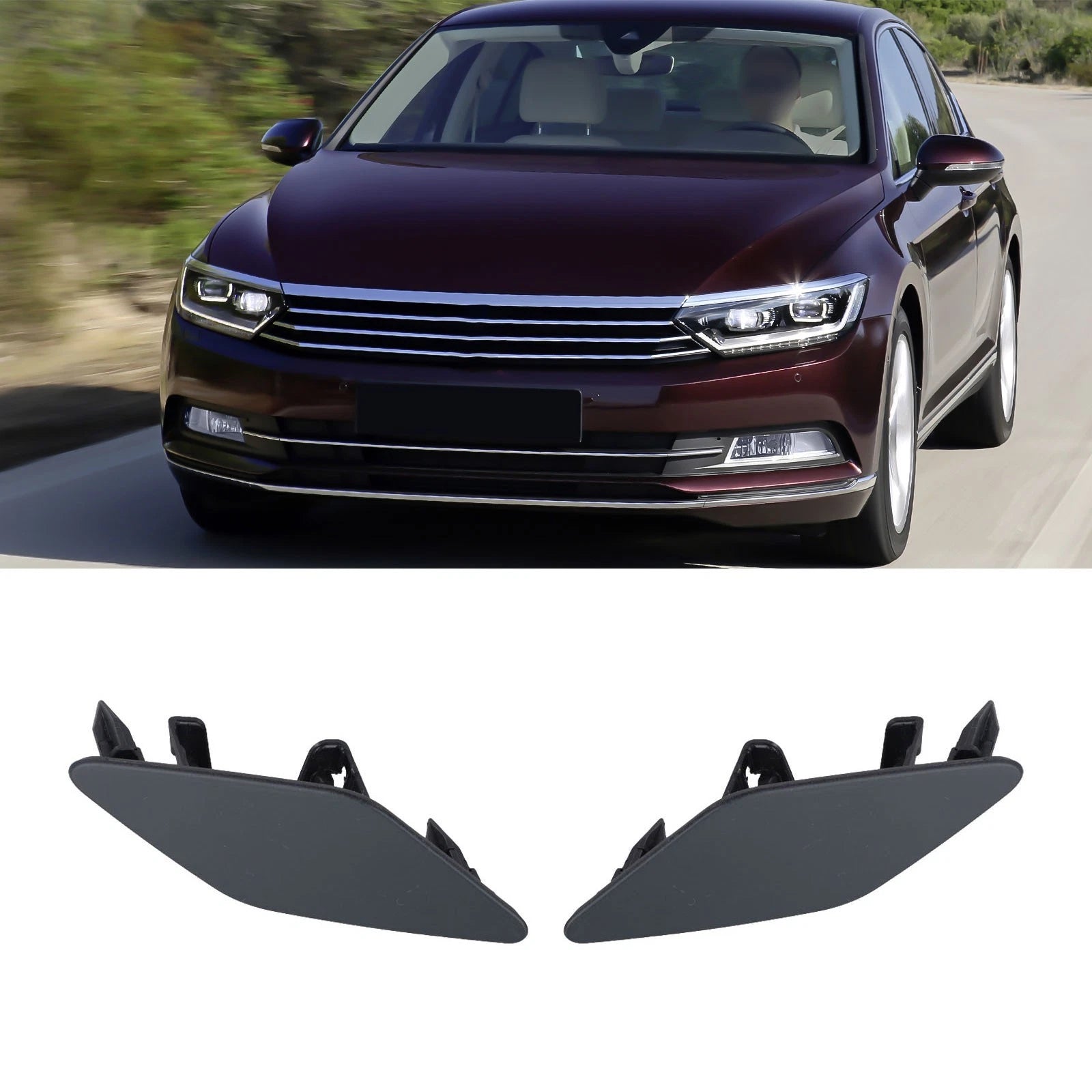 Headlight Washer Cover Pair 3G0807937 3G0807938 for Volkswagen Passat (2015–2022)