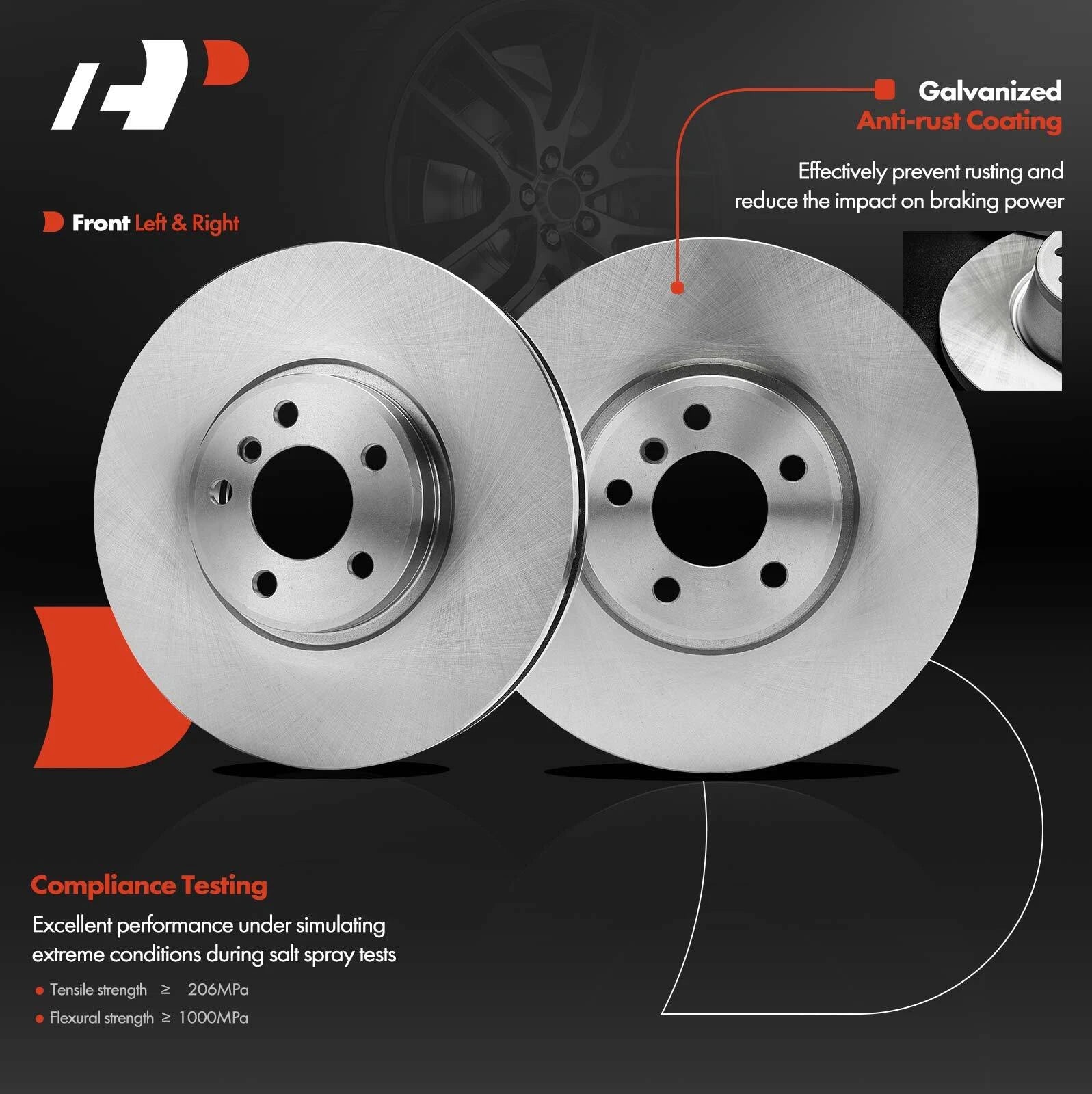 Front Disc Brake Rotors for BMW X5 (2002-2006) 356mm