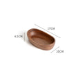 Acacia Wood Boat Shaped Serving Platter 17x10x4.5cm Natural Finish