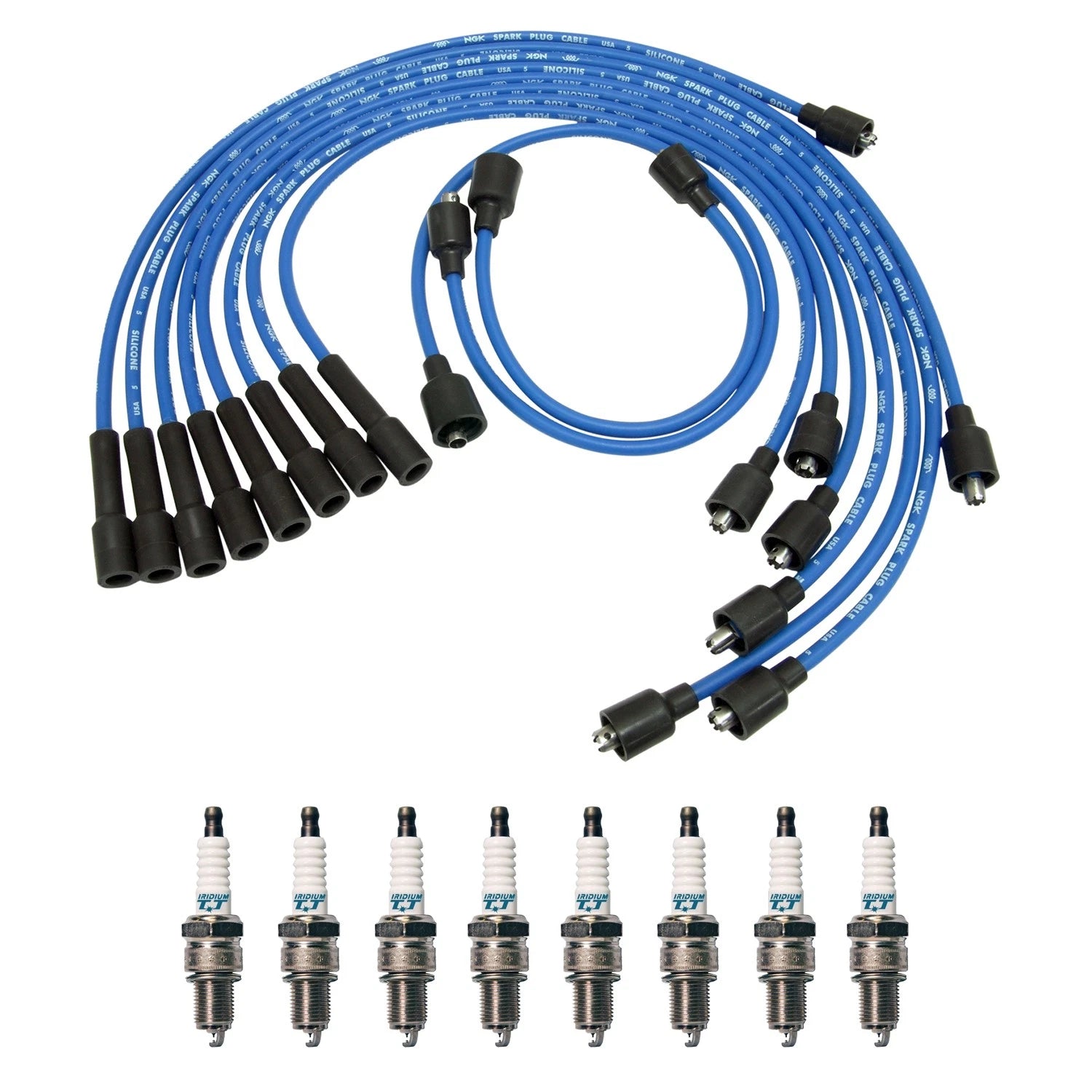 NGK Wire Set & Denso 8 Iridium TT Spark Plugs Kit for B150 D250 Diplomat W250