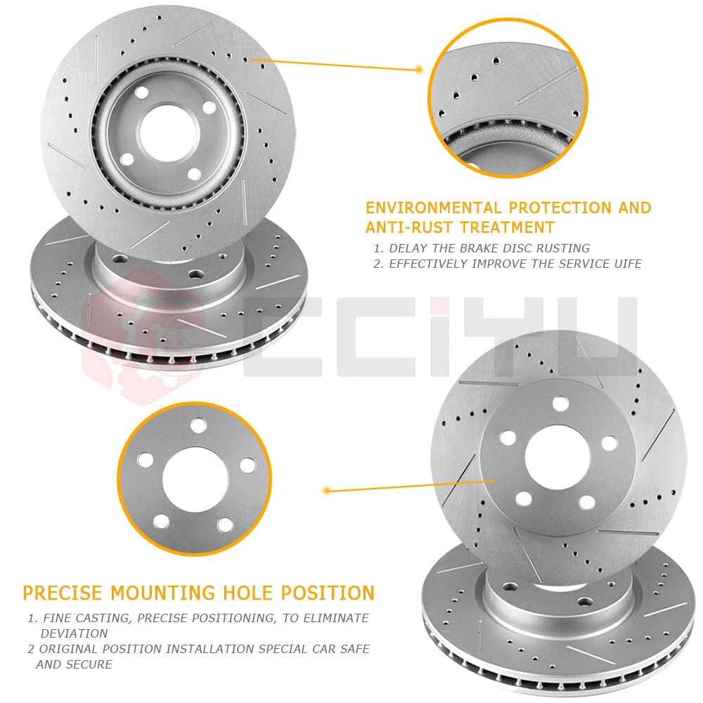 Drilled Rotors + Brake Pads for Honda Accord, Acura TSX (2009–2010)