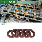 Set of 5 Oil Seal Rotary Shaft Seal FKM Rubber 26x37x7mm