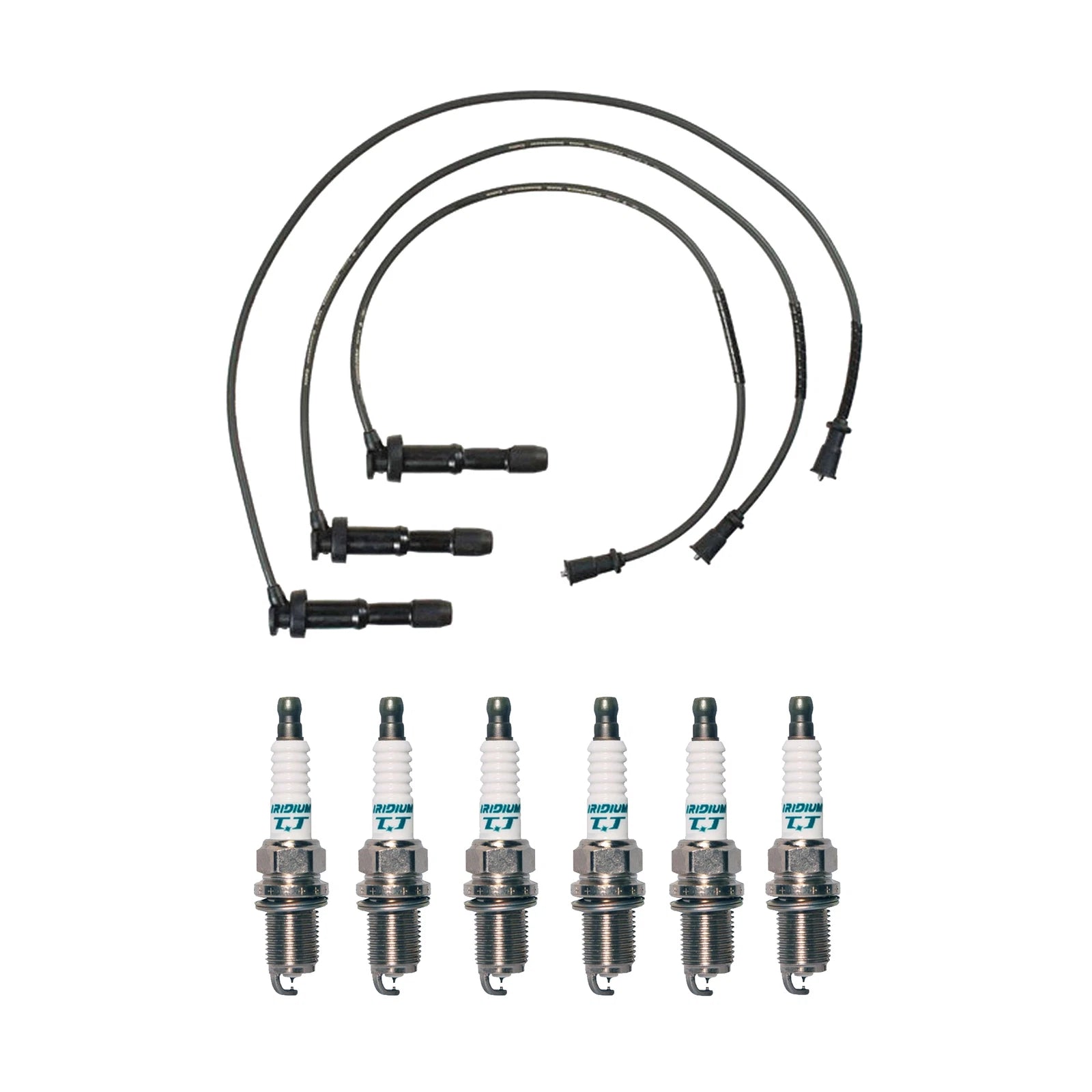 Denso 7mm Wire Set & 6 Iridium TT Spark Plugs for Kia Sorento (2003–2009)