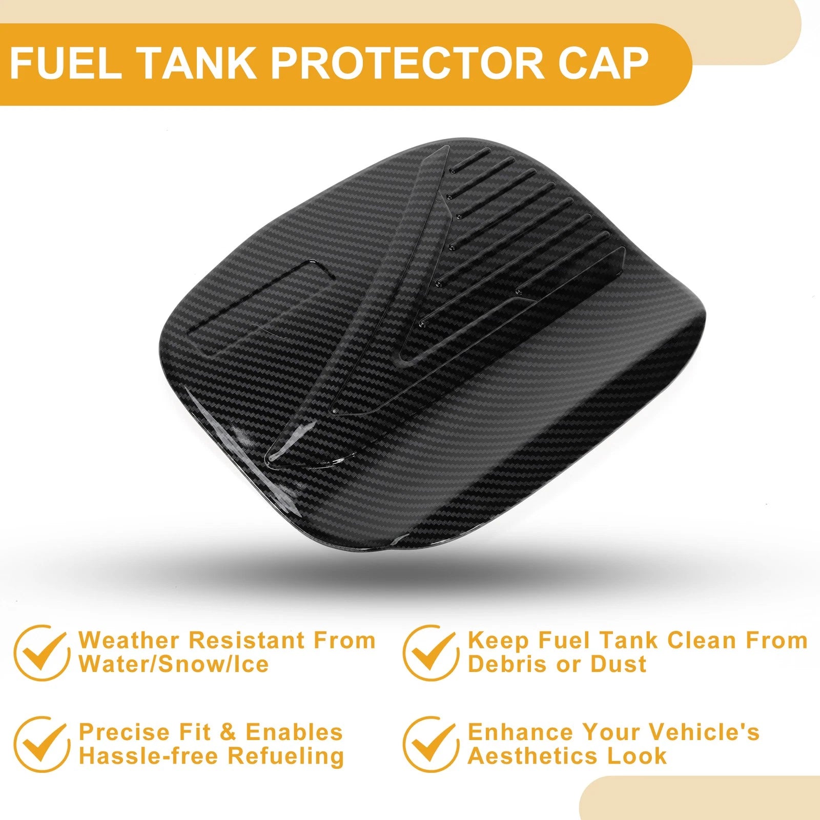 Fuel Tank Door Cap for Mitsubishi Outlander (2013–2021) Carbon Fiber Black