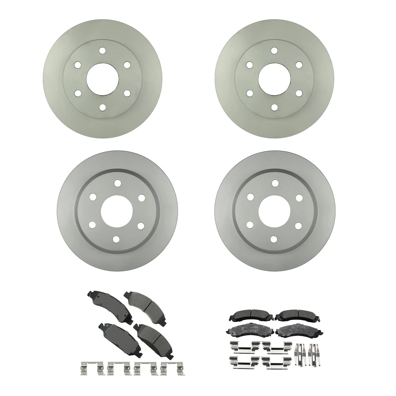 Brake Rotor & Akebono ProACT Pad Kit for Sierra Silverado 1500 (2005)