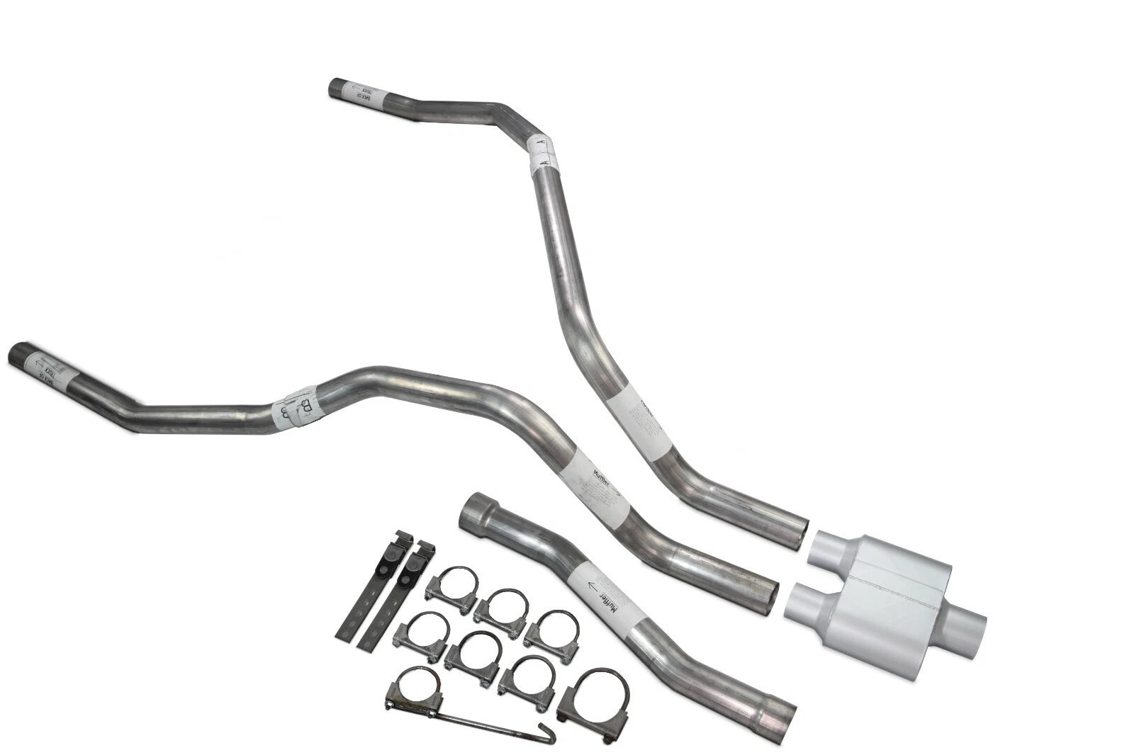Dual Exhaust Muffler 2.5" for Nissan Titan (2004–2006) 1 Chamber Rolled Edge Tip