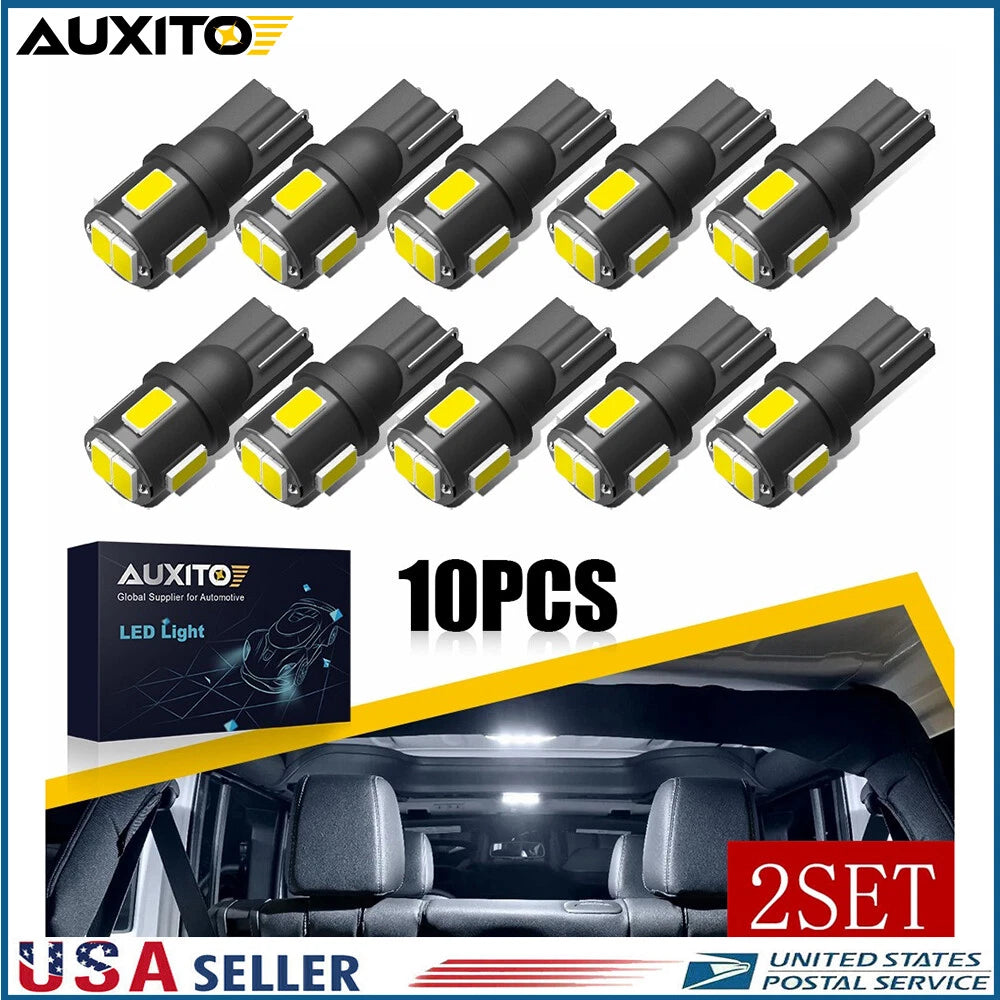20x T10 194 LED Bulbs for Instrument Panel Gauge Cluster (Universal)