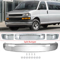 Chrome Steel Front Bumper Face Bar for Chevy Express/GMC Savana (2003–2025)