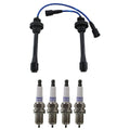 NGK Wire Set & Denso 4 Double Platinum Spark Plugs for Lancer Outlander