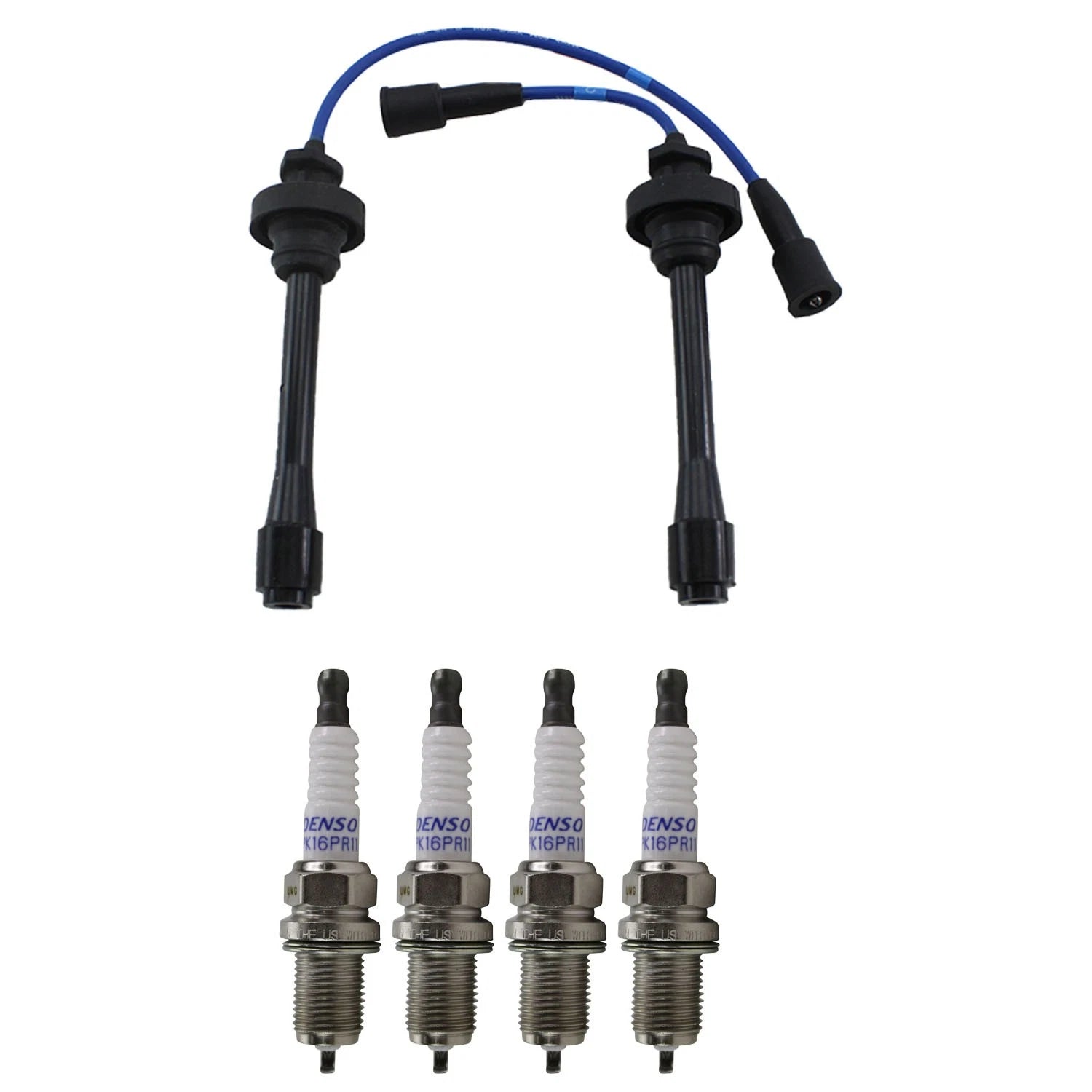NGK Wire Set & Denso 4 Double Platinum Spark Plugs for Lancer Outlander