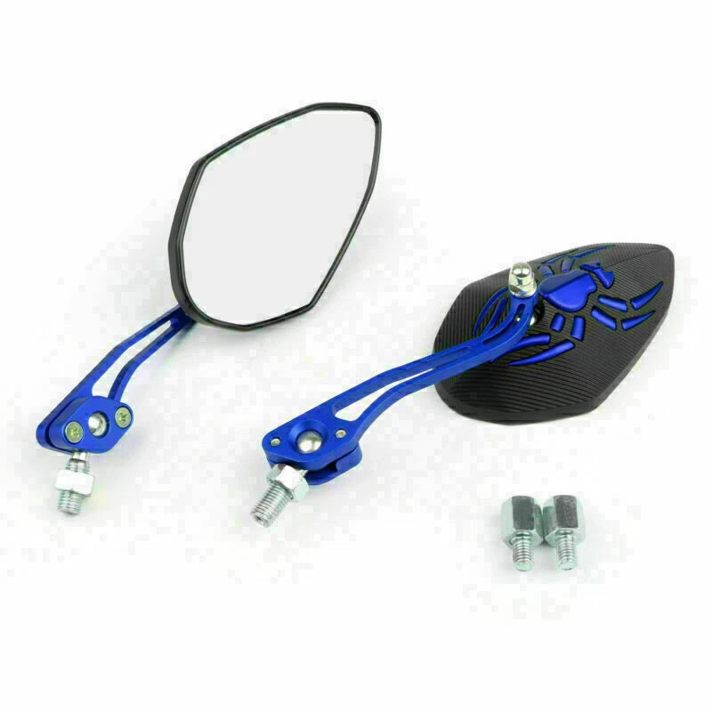 Universal 8mm 10mm Motorcycle Rear View Side Mirrors Bl T9