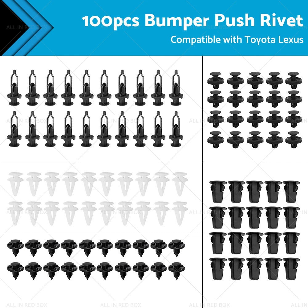 100PCS Panel Clip Lock Nut Splash Guard Rivet for Toyota Lexus