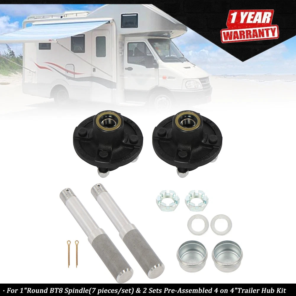 Set of 4 Trailer Hub Kits for 4 on 4" Spindle
