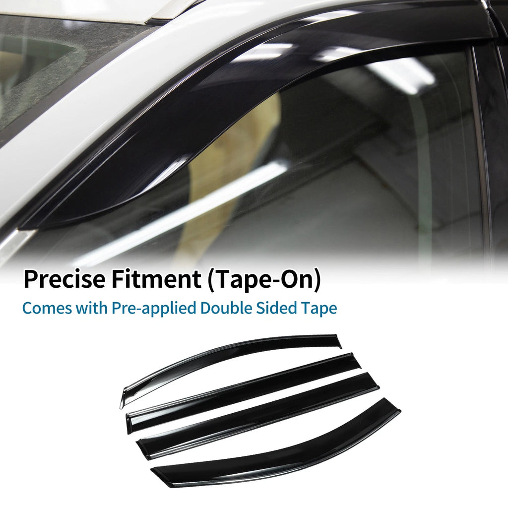 Set of 4 Window Deflectors for Toyota Sienna (2011) - Black Vent Visors