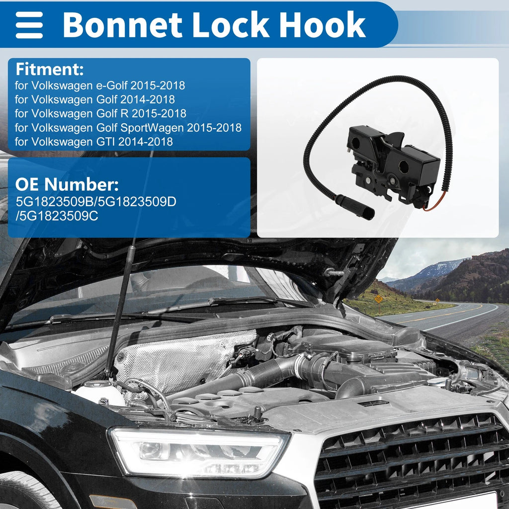 Hood Latch Assembly for Volkswagen e-Golf (2015–2018) No. 5G1823509B