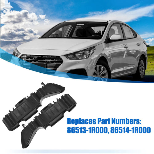 1 Pair Front Bumper Bracket for Hyundai Accent (2012) 86513-1R000 Plastic Black