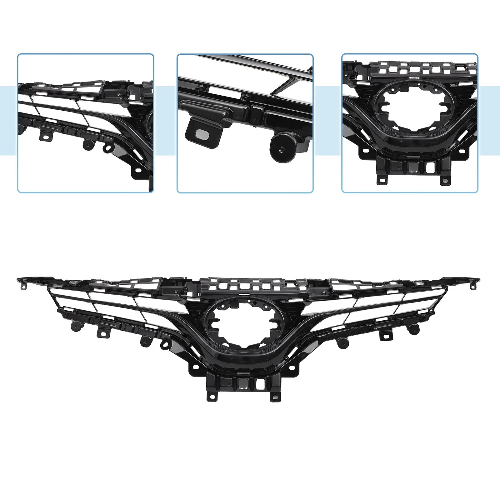 Front Hood Bumper Grille for Toyota Camry LE (2018–2020) Black