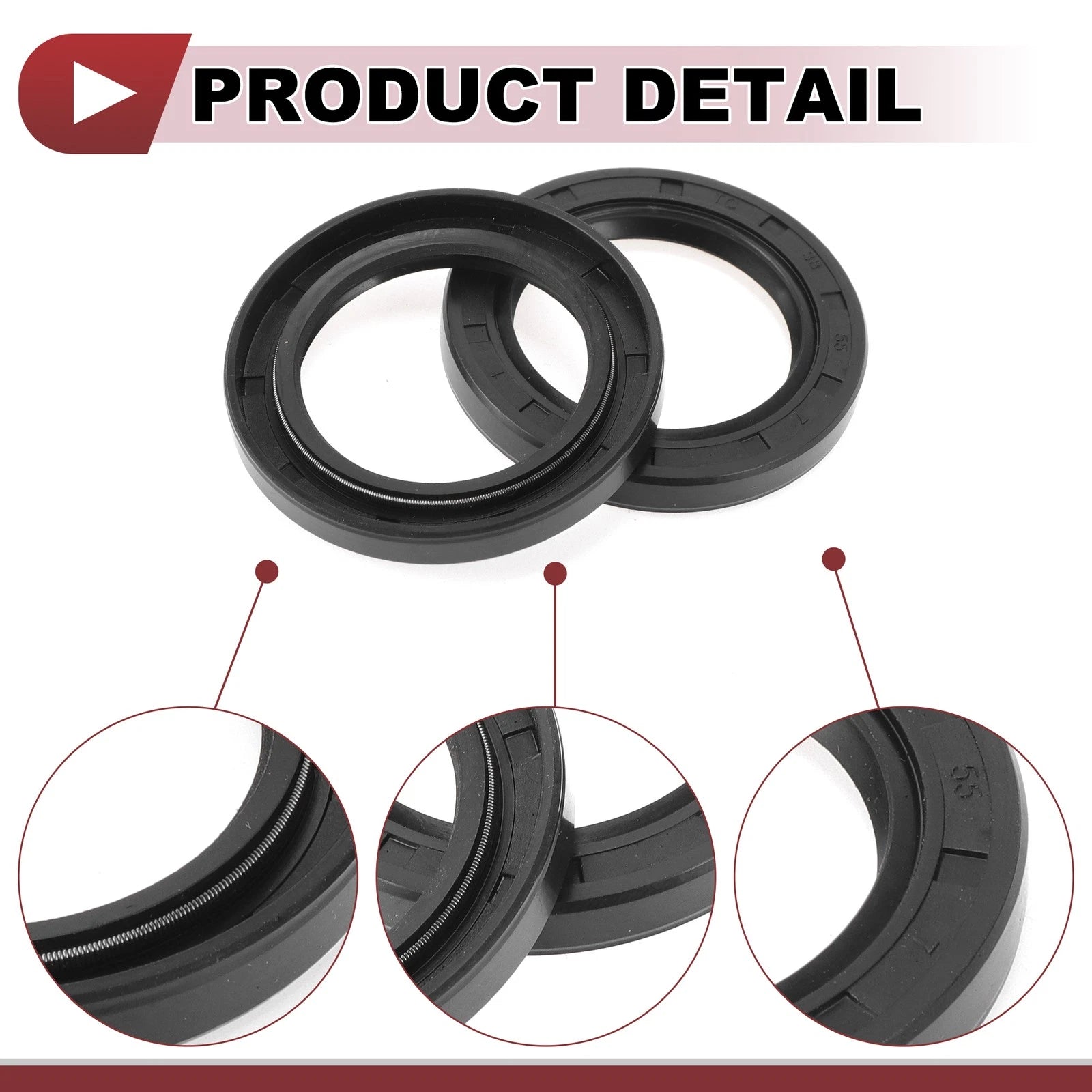 Set of 5 Rotary Shaft Oil Seals 38x55x7mm Nitrile Rubber 672668828793