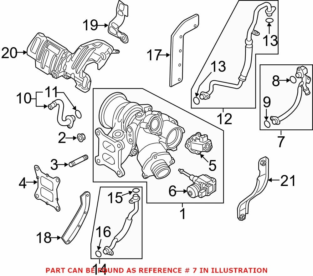 Turbocharger Coolant Line 06K121497BD for Audi A3 (2015)