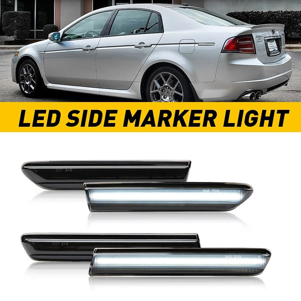 Set of 4 Smoke Lens LED Side Marker Lights for Acura TL (2004–2008)