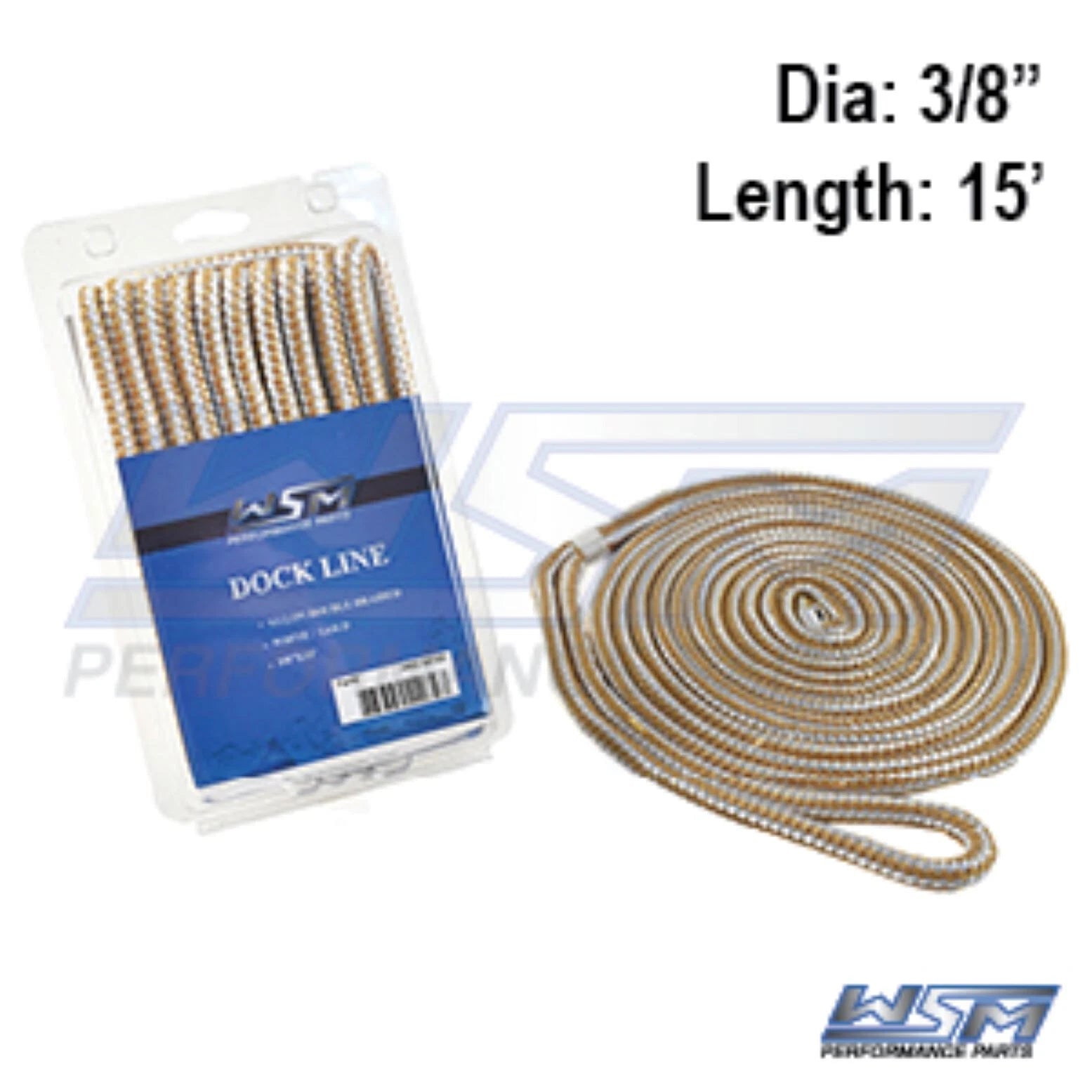 Dock Line 3/8" x 15' Nylon for WSM (1000-3815G)