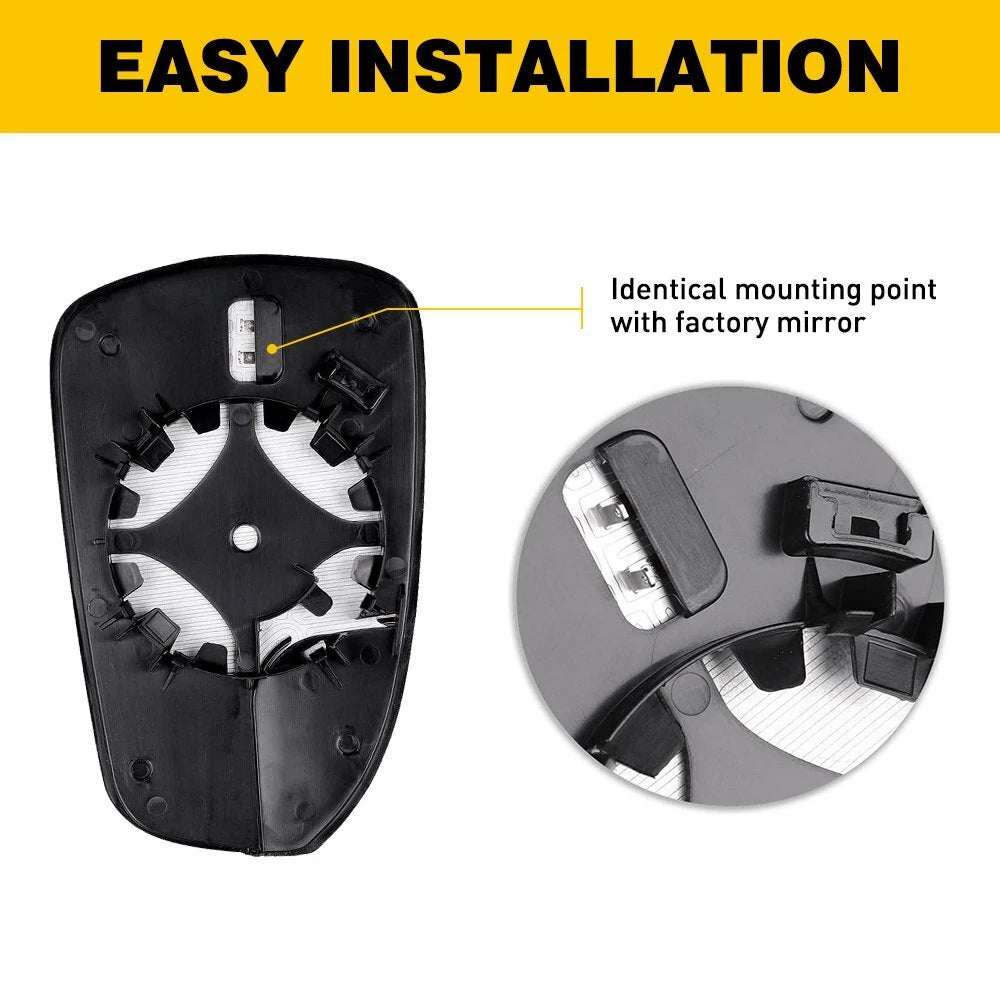 Right Side Power Heated Mirror Glass for Ford Fusion (2013–2020)