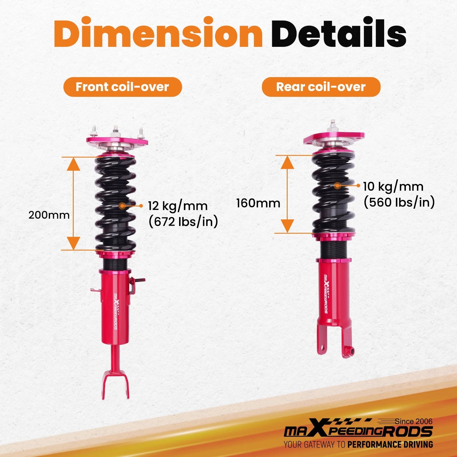 Coilovers Suspension Kit for Infiniti G35 (2003–2006) & Nissan 350Z (2003–2008)