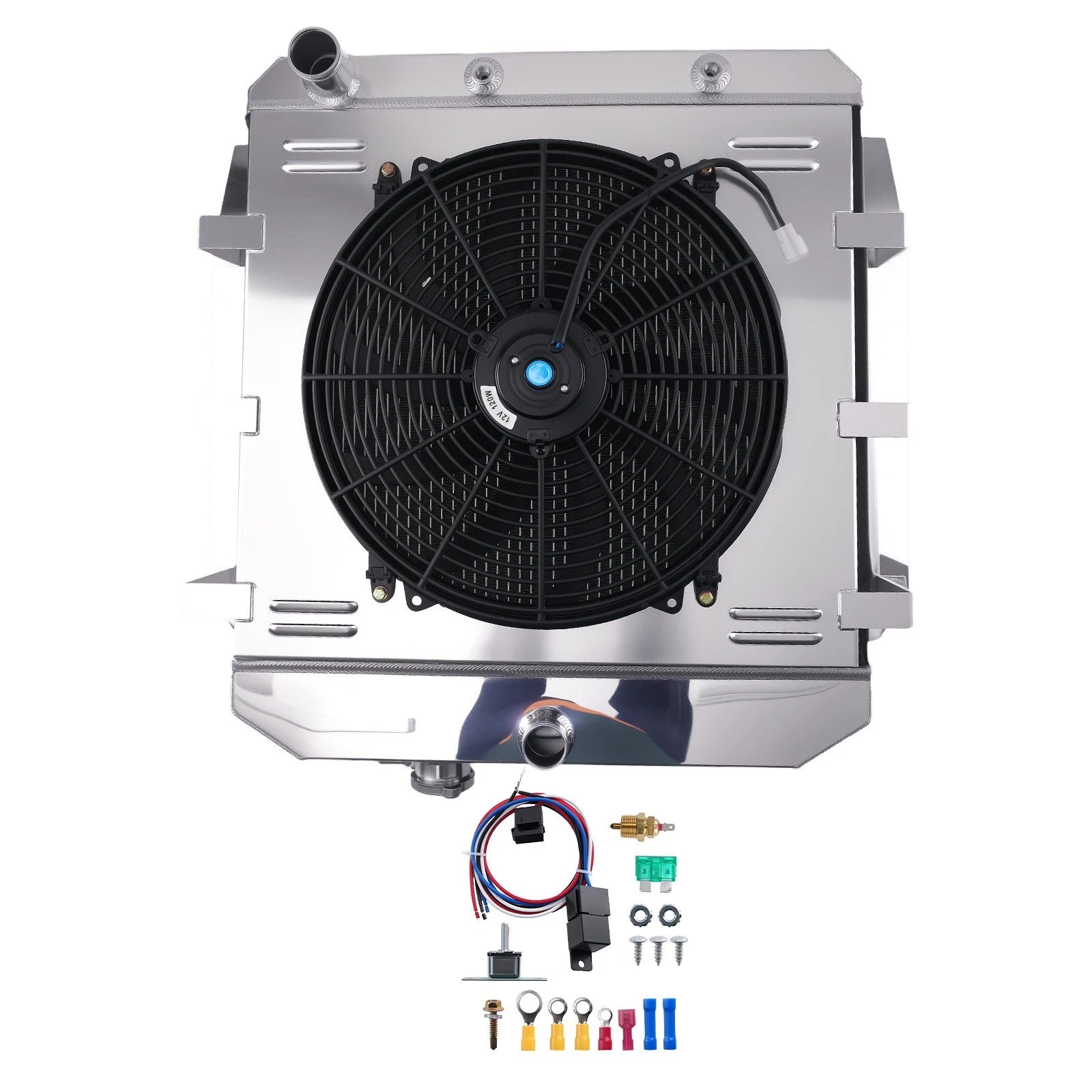 3-Row Aluminum Engine Radiator for Chevrolet 3100 (1955–1959) w/ Shroud Fan Kit