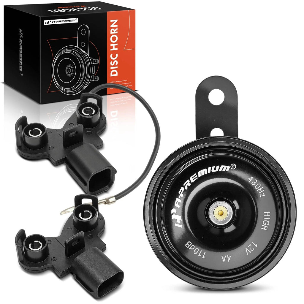 Black Metal Disc Horn with 2 Connectors for Honda CR-V Civic Accord Acura