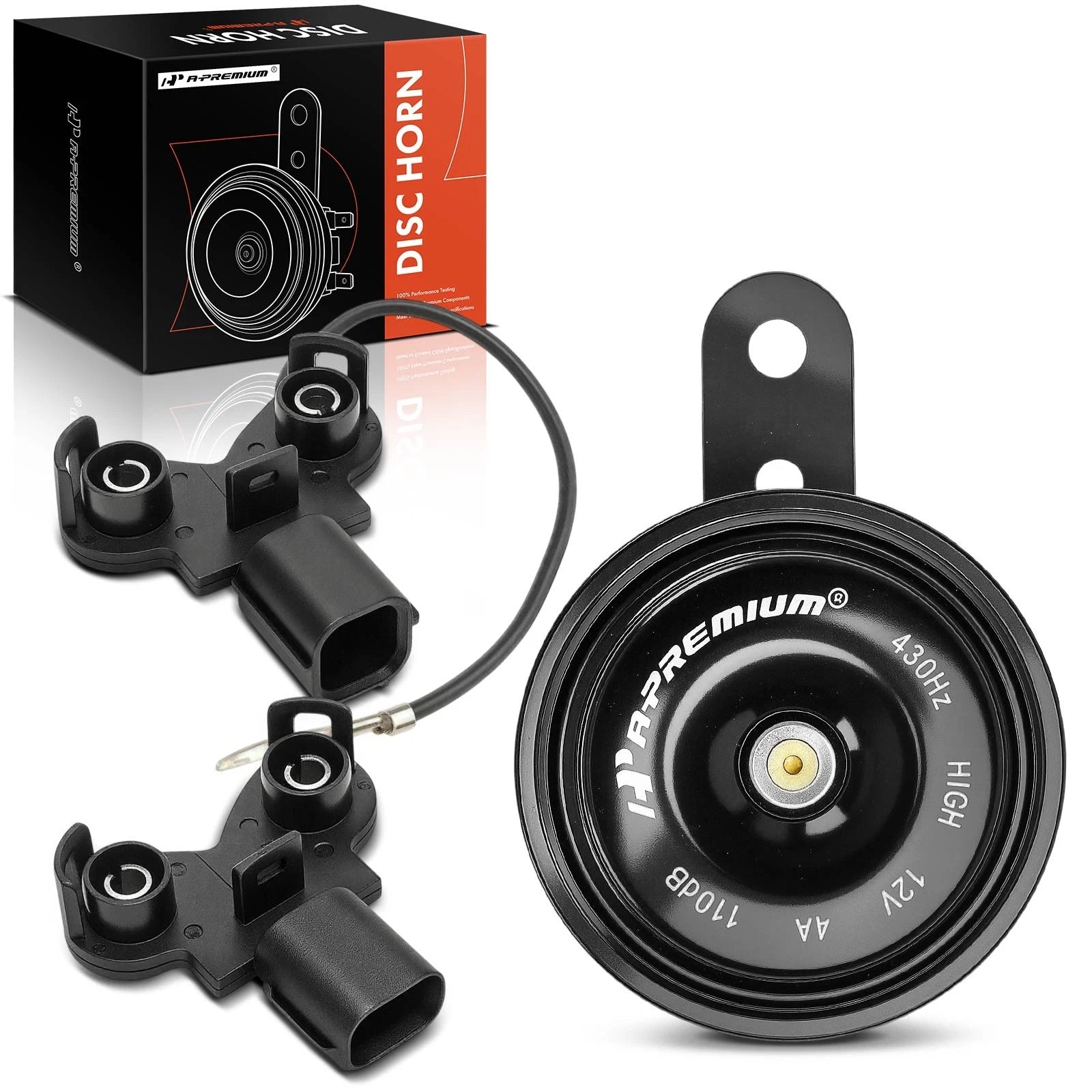 Black Metal Disc Horn with 2 Connectors for Honda CR-V Civic Accord Acura