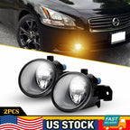 2Pc Fog Light Assembly for Nissan Rogue Maxima  Clear Lens